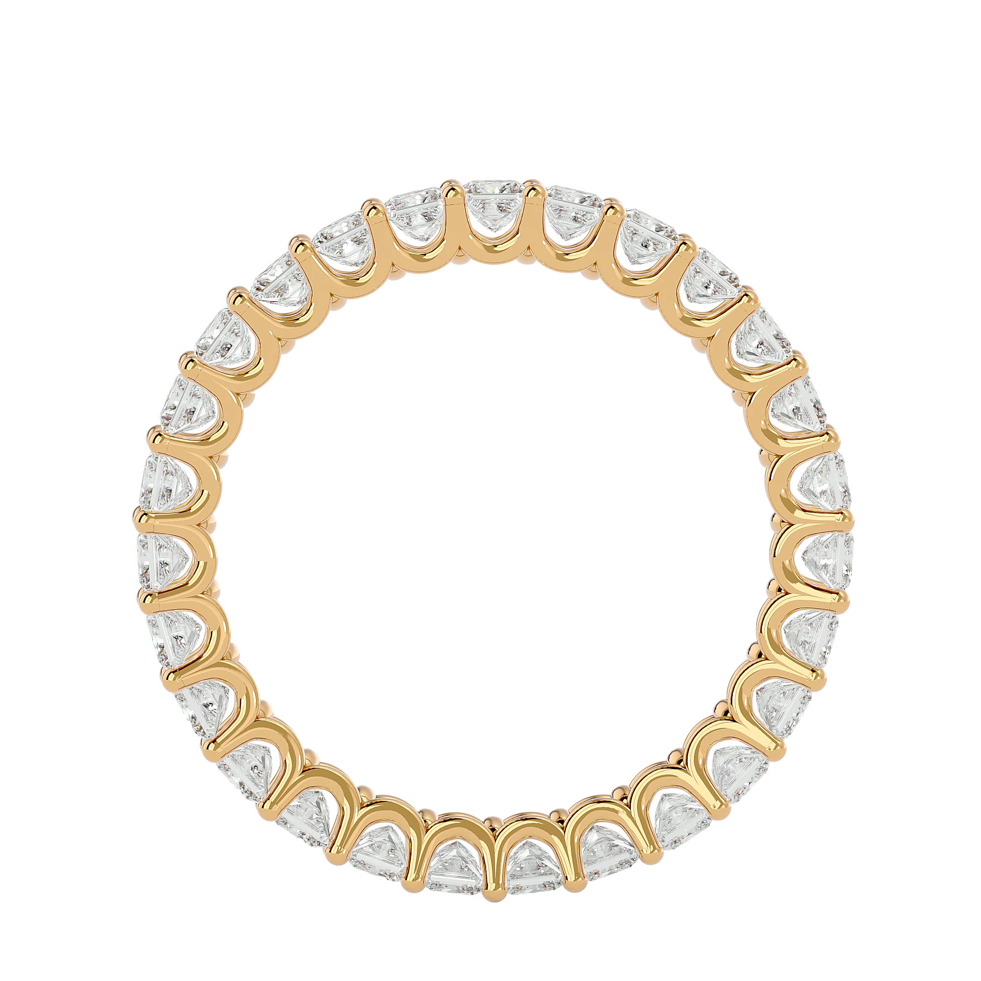 Elysian Princess Eternity Ring - princess-cut diamond eternity ring - three-quarter view - Lucano