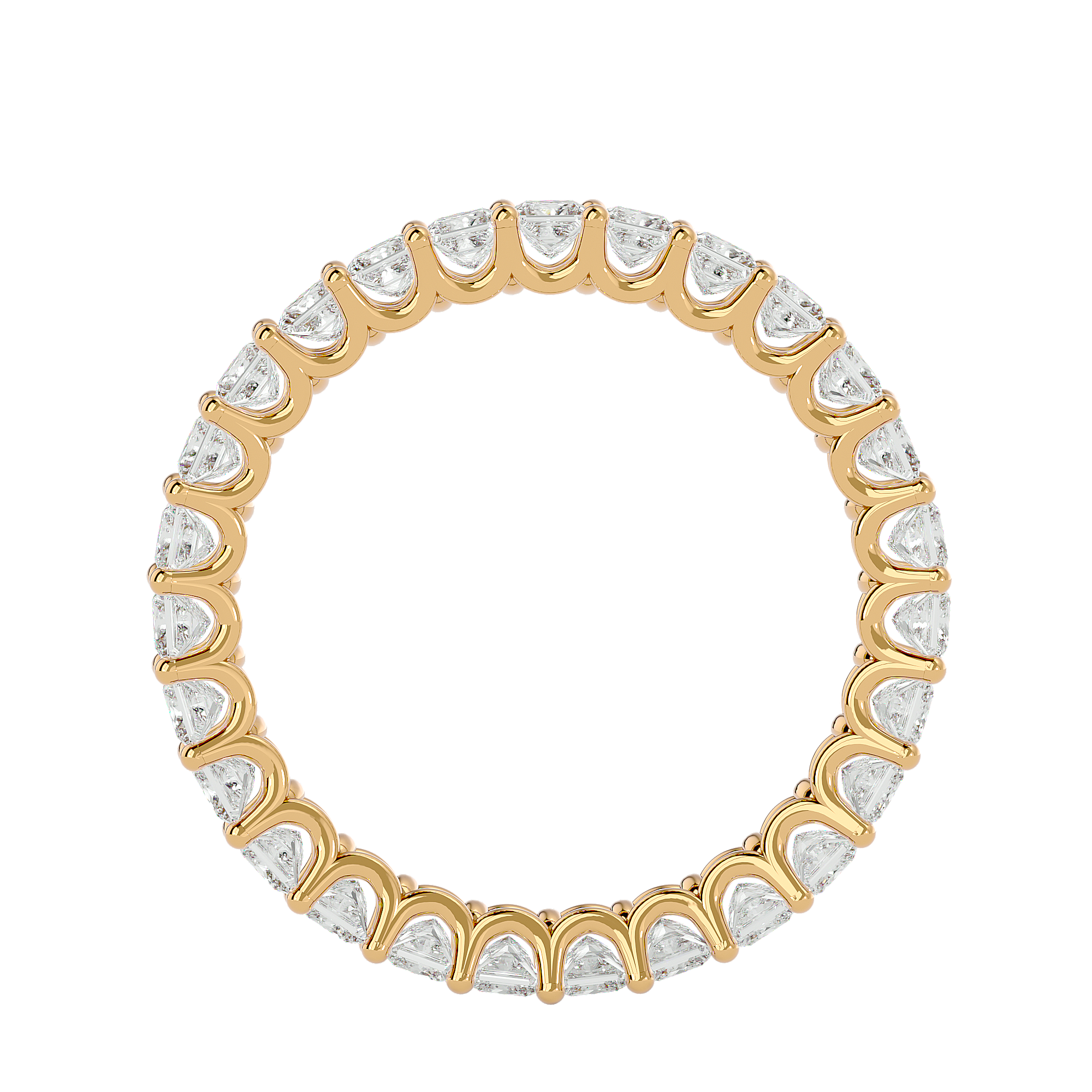 Elysian Princess Eternity Ring - princess-cut diamond eternity ring - three-quarter view - Lucano