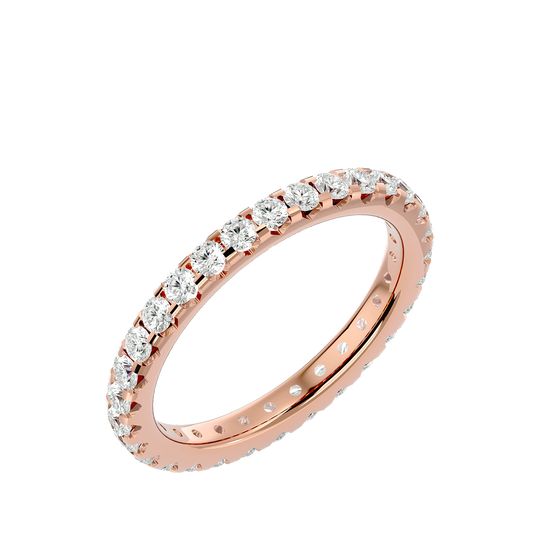 Theia Round Eternity Ring - slim diamond eternity ring - in 9ct white gold - Lucano