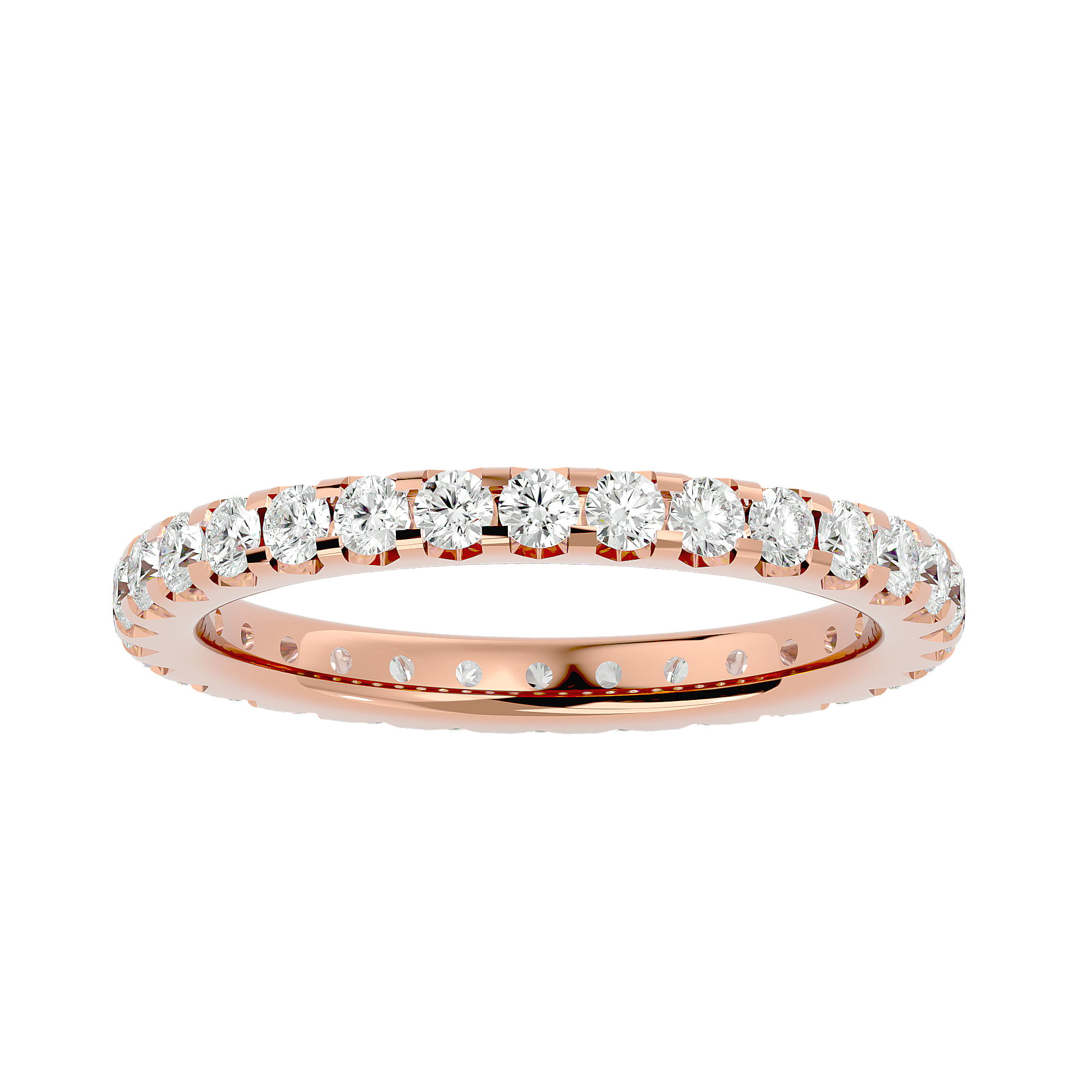 Theia Round Eternity Ring - slim diamond eternity ring - side profile - Lucano
