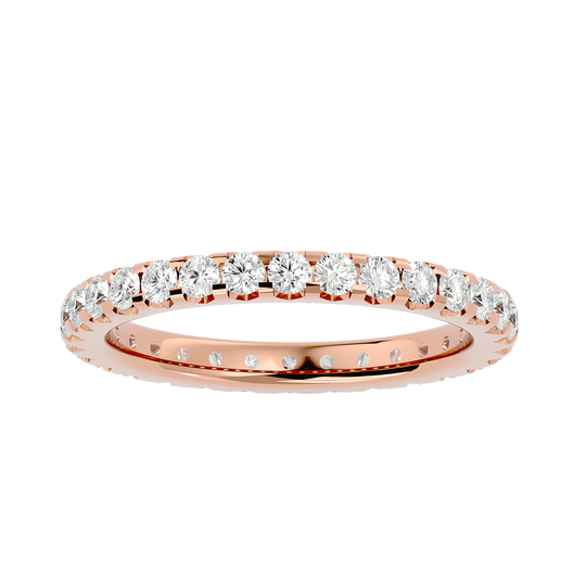 Theia Round Eternity Ring - slim diamond eternity ring - side profile - Lucano