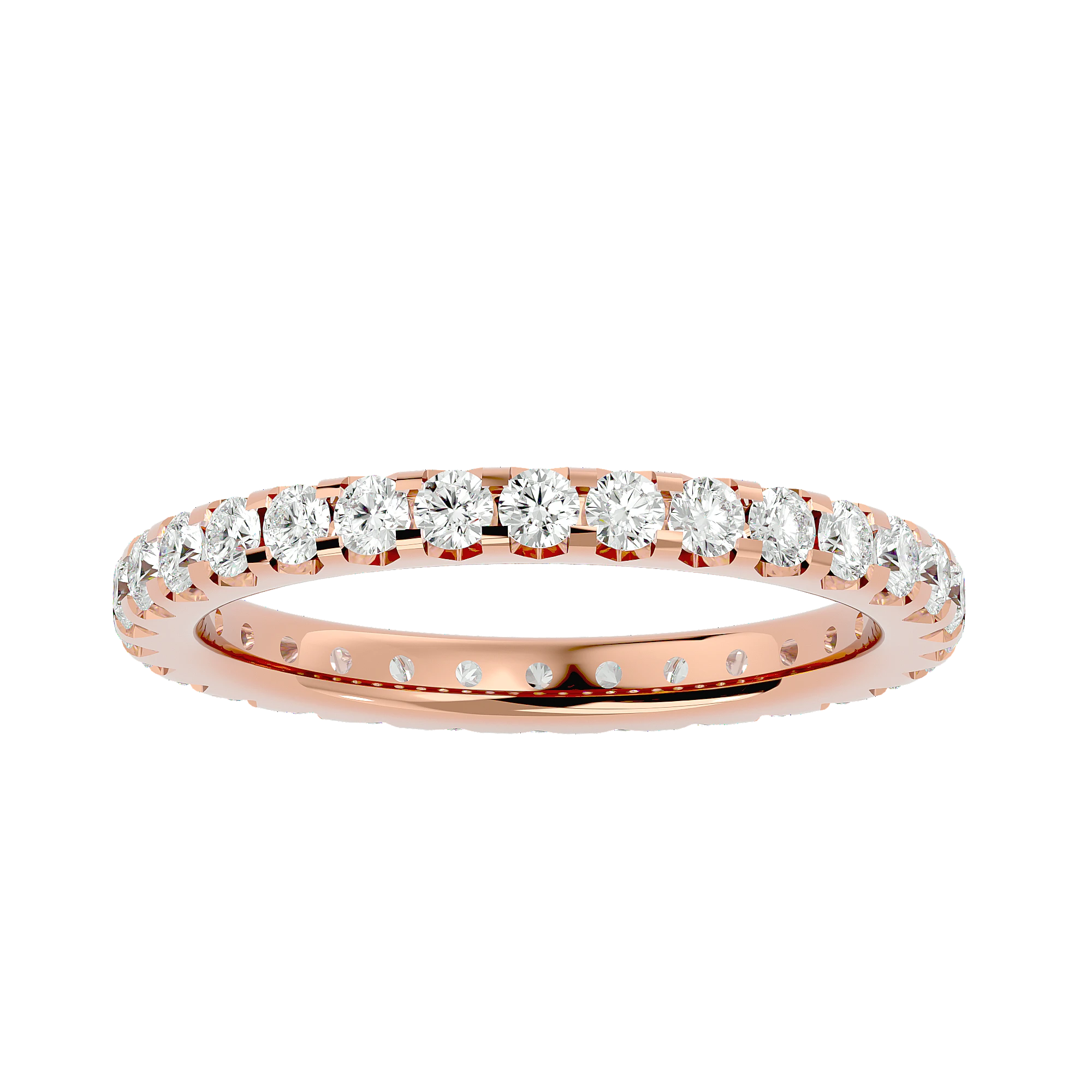 Theia Round Eternity Ring - slim diamond eternity ring - side profile - Lucano