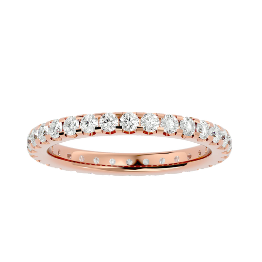 Theia Round Eternity Ring - slim diamond eternity ring - side profile - Lucano