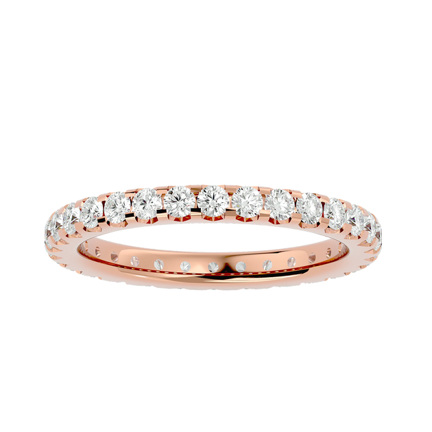 Theia Round Eternity Ring - slim diamond eternity ring - side profile - Lucano