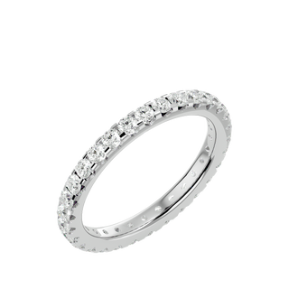 Theia Round Eternity Ring - slim diamond eternity ring - angled view - Lucano