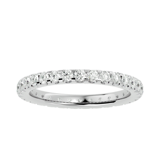 Theia Round Eternity Ring - slim diamond eternity ring - three-quarter view - Lucano