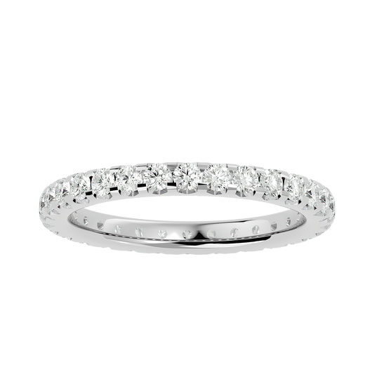 Theia Round Eternity Ring - slim diamond eternity ring - three-quarter view - Lucano