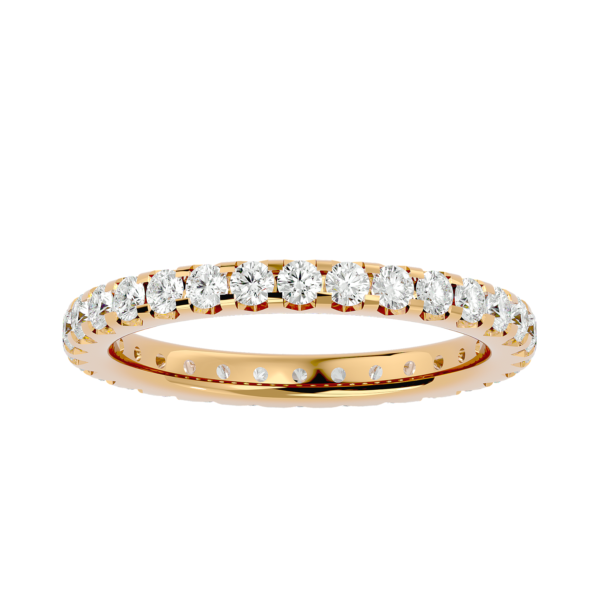Theia Round Eternity Ring - slim diamond eternity ring - detail close-up - Lucano