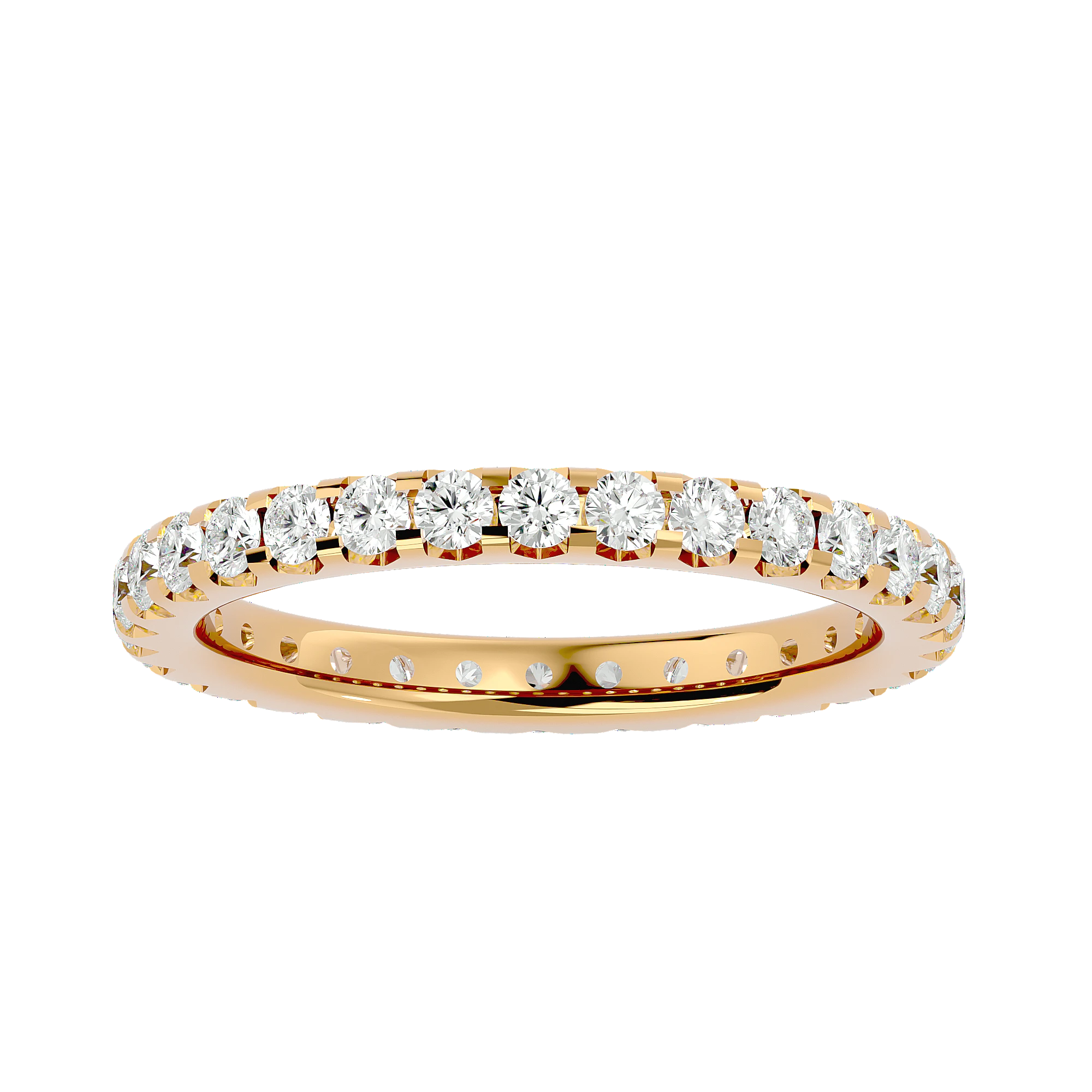 Theia Round Eternity Ring - slim diamond eternity ring - detail close-up - Lucano