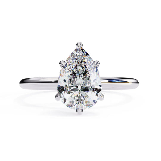 Ember Pear Ring - pear cut diamond engagement ring - three-quarter view - Lucano