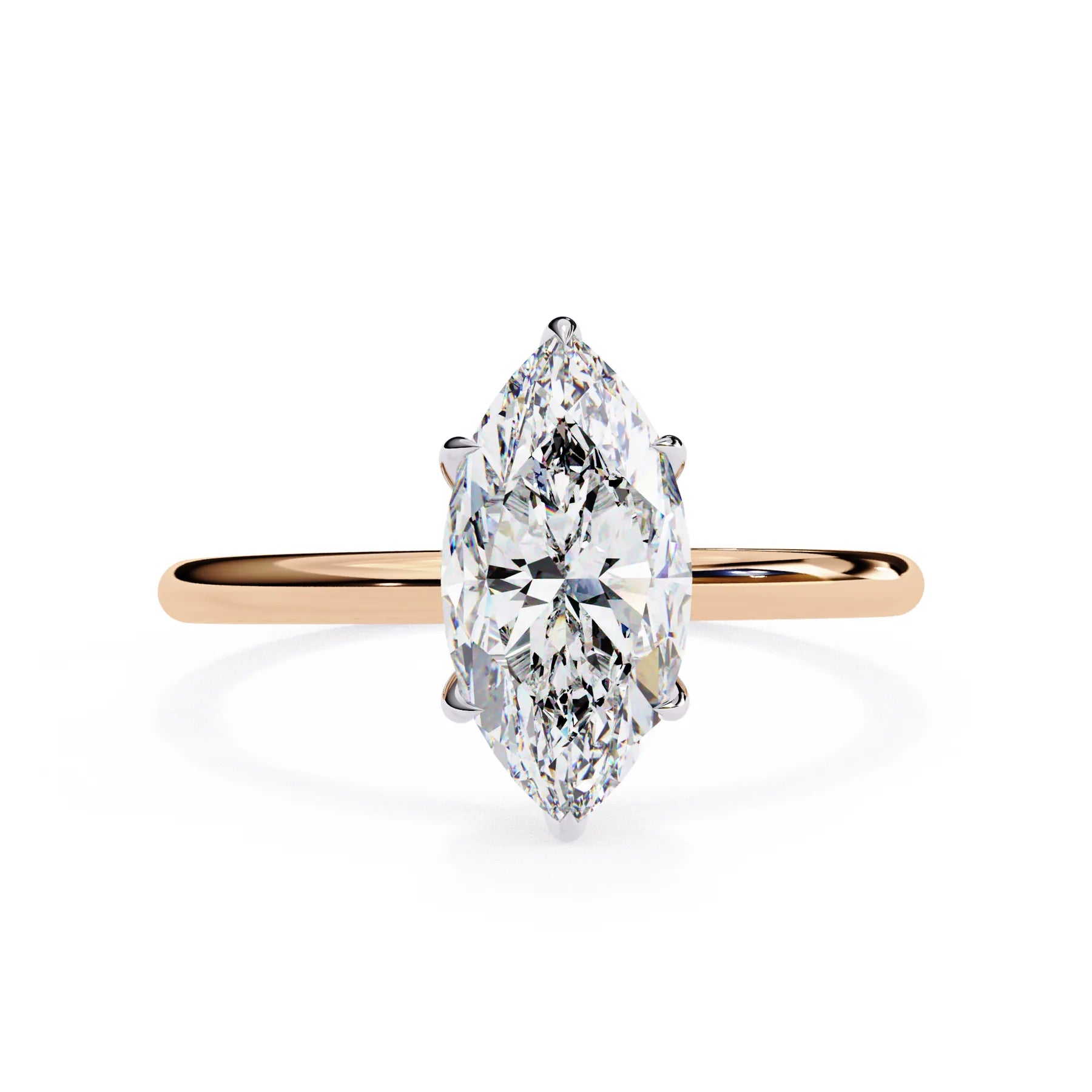 Ember Marquise Diamond Ring - marquise-cut diamond engagement ring side profile - Lucano