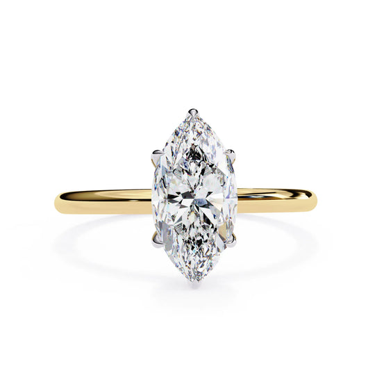 Ember Marquise Diamond Ring - marquise-cut diamond engagement ring with six-claw basket setting - handcrafted in Byron Bay, Australia by Lucano