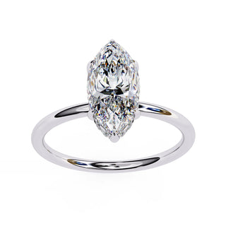 Ember Marquise Diamond Ring - marquise-cut diamond engagement ring detail view - Lucano