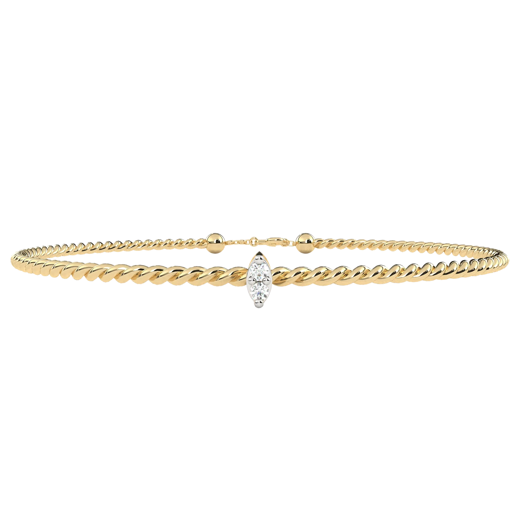Funicella Marquise Bracelet - round brilliant diamond bracelet - front view - hand-made in Byron Bay Hinterland, Australia by Lucano Fine Jewellery