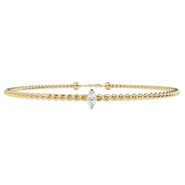 Funicella Marquise Bracelet - round brilliant diamond bracelet - front view - hand-made in Byron Bay Hinterland, Australia by Lucano Fine Jewellery