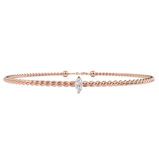 Funicella Marquise Bracelet - round brilliant diamond bracelet - side profile - hand-made in Byron Bay Hinterland, Australia by Lucano Fine Jewellery