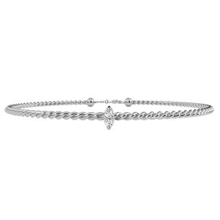 Funicella Marquise Bracelet - round brilliant diamond bracelet - angled view - hand-made in Byron Bay Hinterland, Australia by Lucano Fine Jewellery