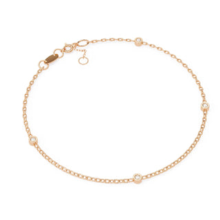 Stella Trio Station Bracelet - round brilliant diamond bracelet - angled view - hand-made in Byron Bay Hinterland, Australia by Lucano Fine Jewellery