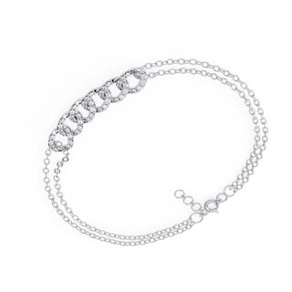 Catena Cuban Pavé Bracelet - round brilliant diamond bracelet - angled view - hand-made in Byron Bay Hinterland, Australia by Lucano Fine Jewellery