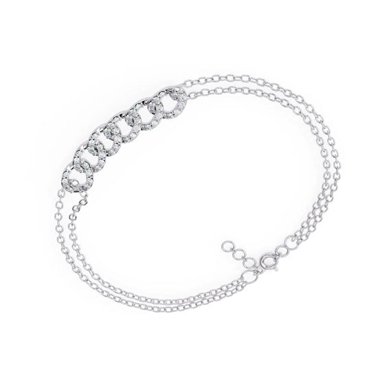 Catena Cuban Pavé Bracelet - round brilliant diamond bracelet - angled view - hand-made in Byron Bay Hinterland, Australia by Lucano Fine Jewellery