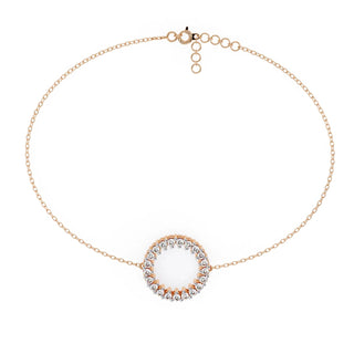 Cerchio Diamond Halo Bracelet - round brilliant diamond bracelet - top view - hand-made in Byron Bay Hinterland, Australia by Lucano Fine Jewellery