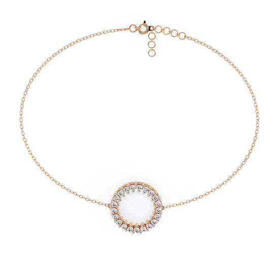 Cerchio Diamond Halo Bracelet - round brilliant diamond bracelet - top view - hand-made in Byron Bay Hinterland, Australia by Lucano Fine Jewellery