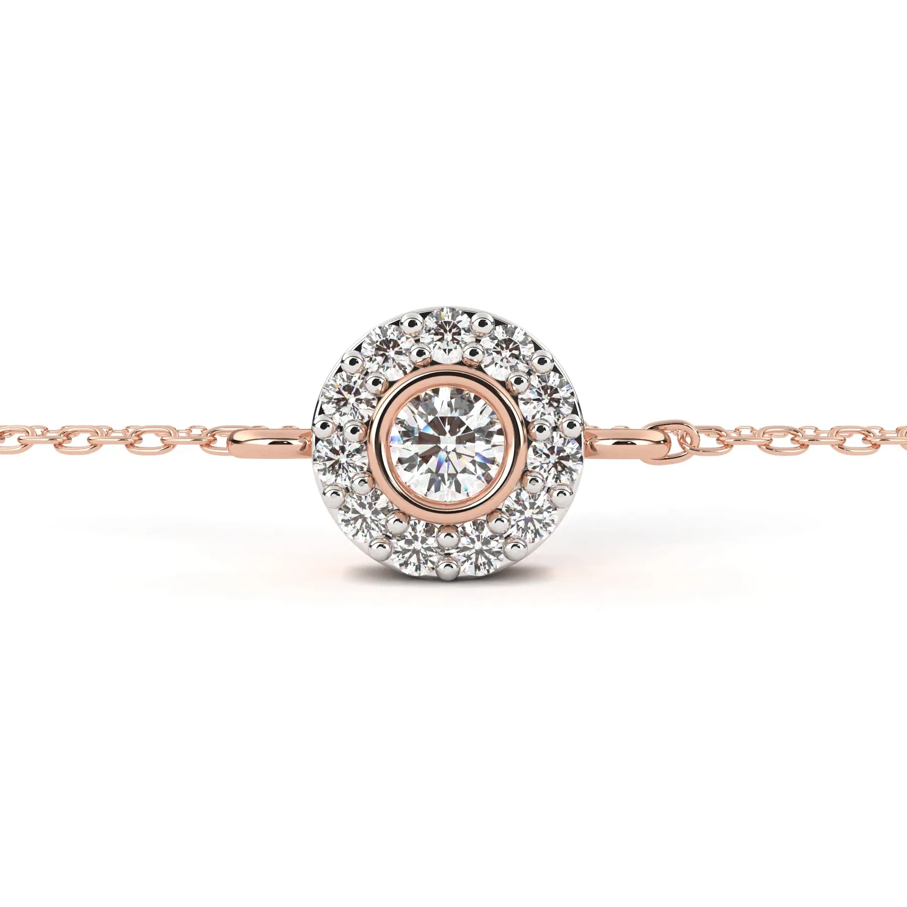 Helios Halo Bracelet - round brilliant diamond bracelet - in 18ct white gold - hand-made in Byron Bay Hinterland, Australia by Lucano Fine Jewellery