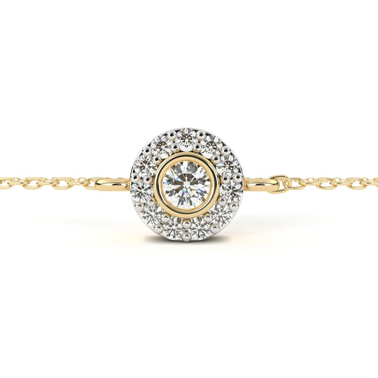 Helios Halo Bracelet - round brilliant diamond bracelet - in 9ct rose gold - hand-made in Byron Bay Hinterland, Australia by Lucano Fine Jewellery