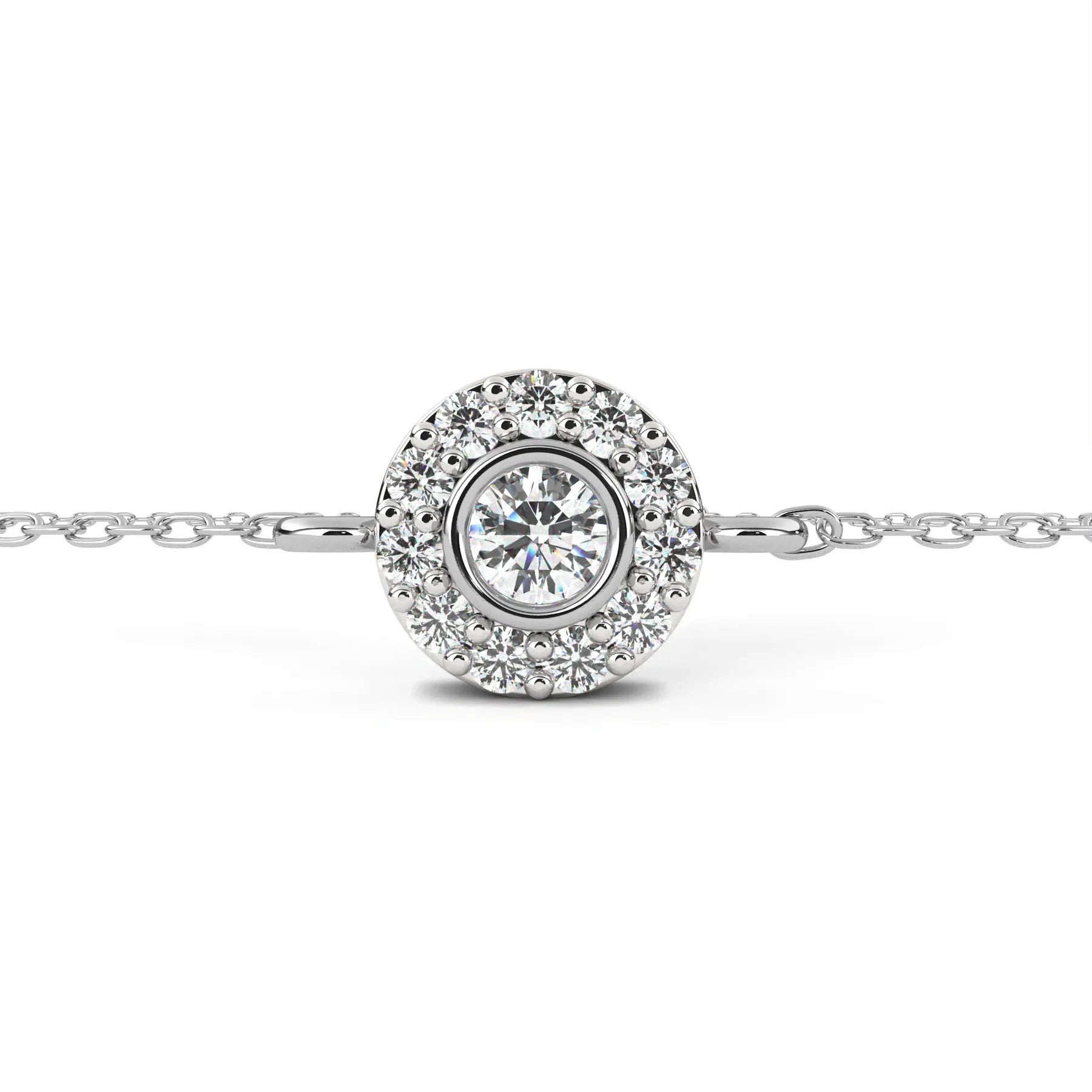 Helios Halo Bracelet - round brilliant diamond bracelet - in 18ct rose gold - hand-made in Byron Bay Hinterland, Australia by Lucano Fine Jewellery