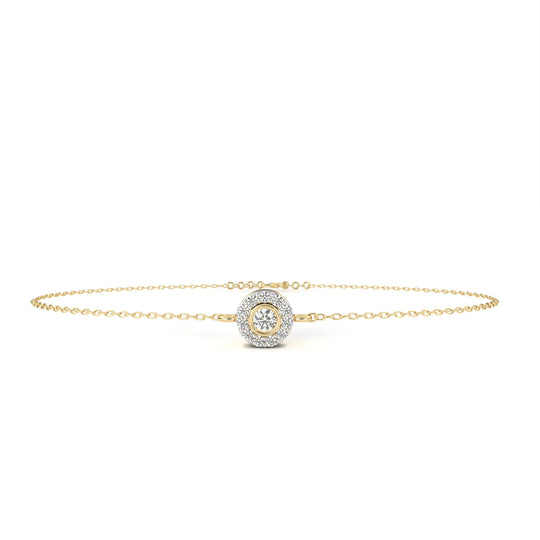 Helios Halo Bracelet - round brilliant diamond bracelet - front view - hand-made in Byron Bay Hinterland, Australia by Lucano Fine Jewellery