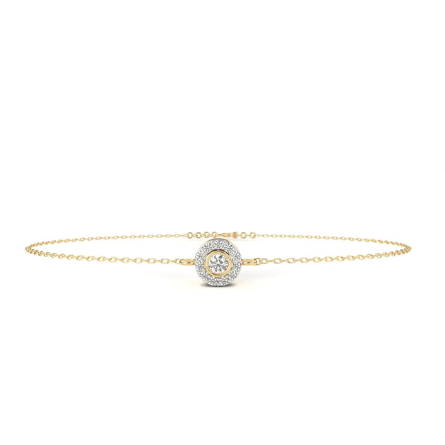 Helios Halo Bracelet - round brilliant diamond bracelet - front view - hand-made in Byron Bay Hinterland, Australia by Lucano Fine Jewellery