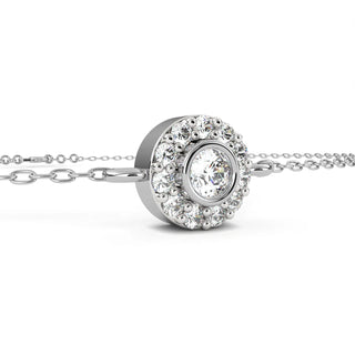 Helios Halo Bracelet - round brilliant diamond bracelet - side profile - hand-made in Byron Bay Hinterland, Australia by Lucano Fine Jewellery