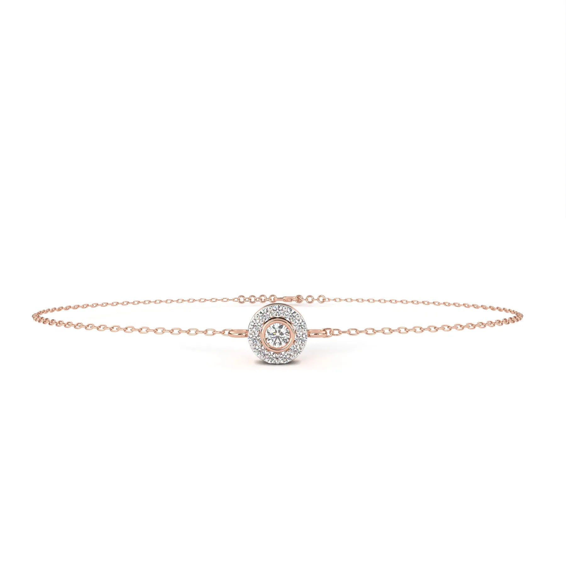 Helios Halo Bracelet - round brilliant diamond bracelet - detail close-up - hand-made in Byron Bay Hinterland, Australia by Lucano Fine Jewellery