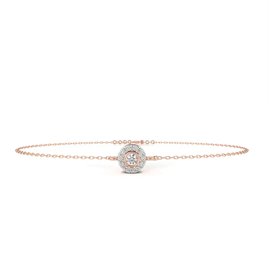 Helios Halo Bracelet - round brilliant diamond bracelet - detail close-up - hand-made in Byron Bay Hinterland, Australia by Lucano Fine Jewellery