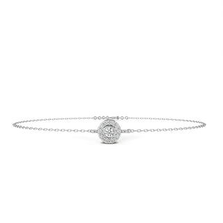 Helios Halo Bracelet - round brilliant diamond bracelet - top view - hand-made in Byron Bay Hinterland, Australia by Lucano Fine Jewellery