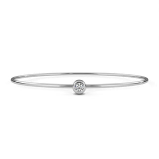 Luna Solitaire Bangle - round brilliant diamond bracelet - in 18ct white gold - hand-made in Byron Bay Hinterland, Australia by Lucano Fine Jewellery