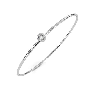 Luna Solitaire Bangle - round brilliant diamond bracelet - in 9ct yellow gold - hand-made in Byron Bay Hinterland, Australia by Lucano Fine Jewellery