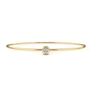 Luna Solitaire Bangle - round brilliant diamond bracelet - in 18ct yellow gold - hand-made in Byron Bay Hinterland, Australia by Lucano Fine Jewellery
