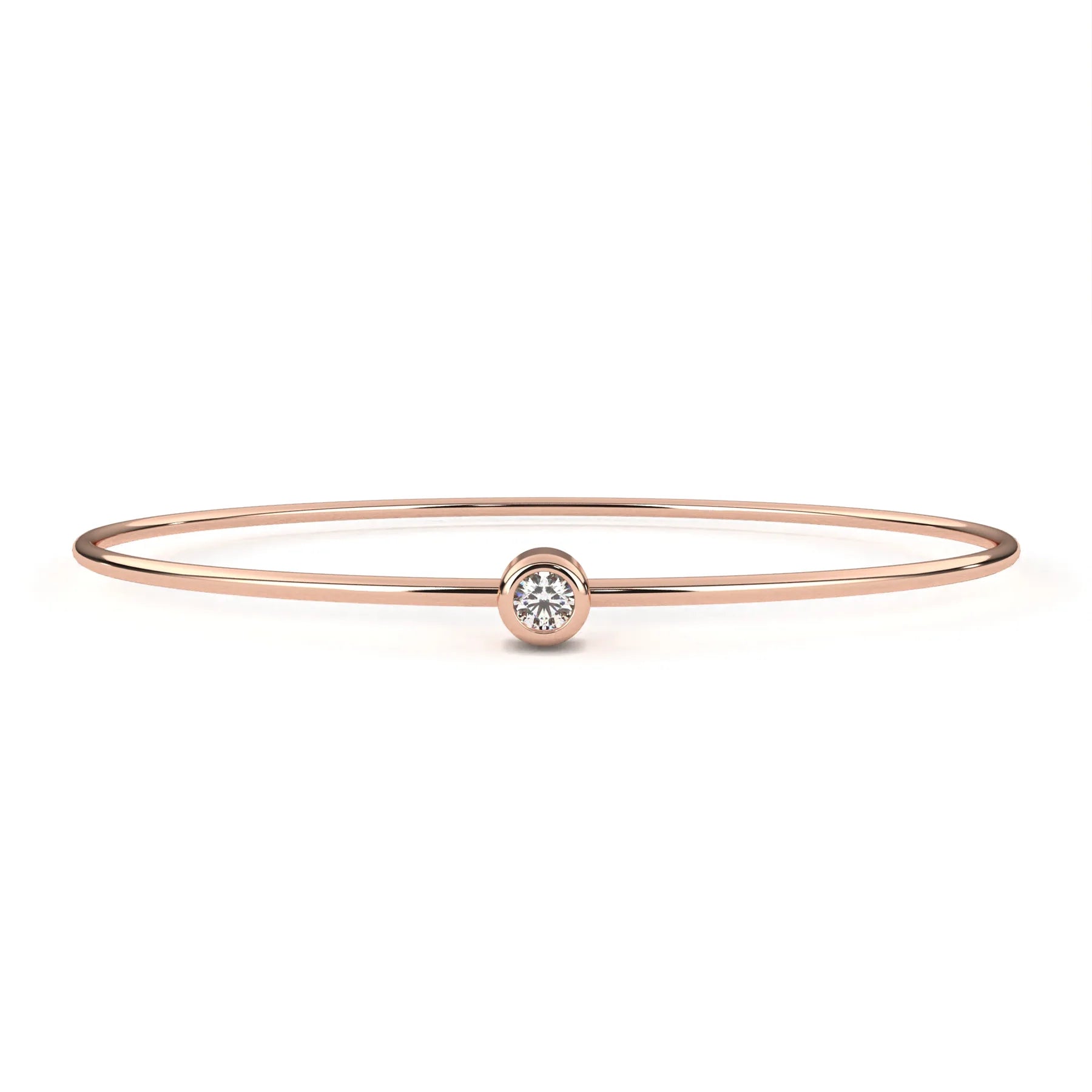 Luna Solitaire Bangle - round brilliant diamond bracelet - in 9ct white gold - hand-made in Byron Bay Hinterland, Australia by Lucano Fine Jewellery
