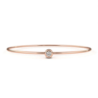 Luna Solitaire Bangle - round brilliant diamond bracelet - in 9ct white gold - hand-made in Byron Bay Hinterland, Australia by Lucano Fine Jewellery