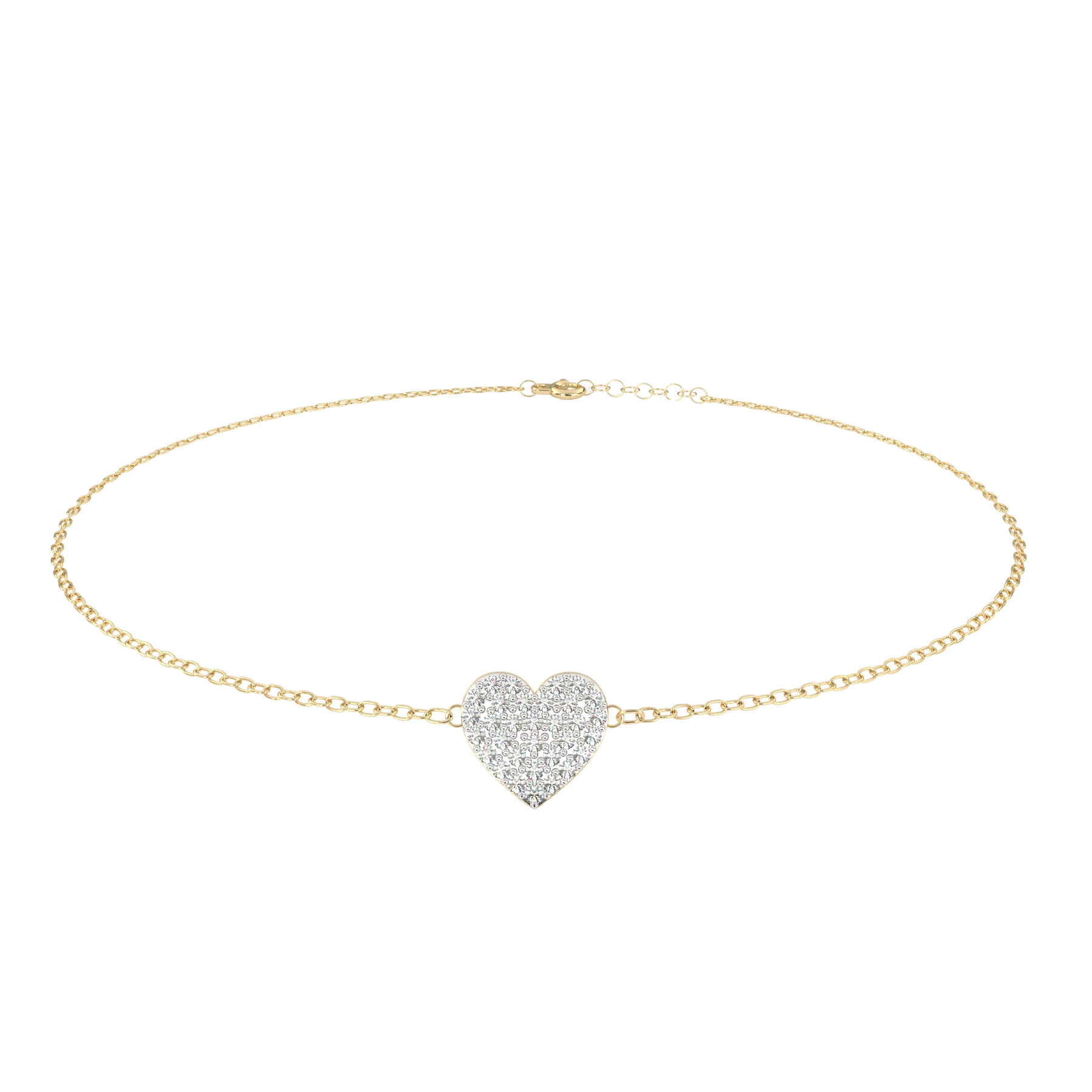 Cuore Pavé Bracelet - round brilliant diamond bracelet - front view - hand-made in Byron Bay Hinterland, Australia by Lucano Fine Jewellery