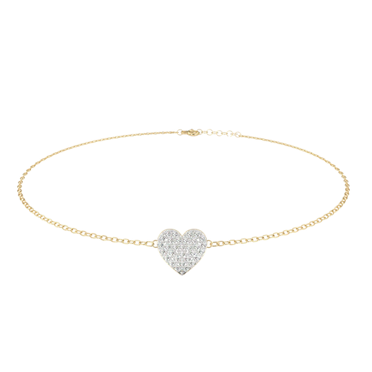 Cuore Pavé Bracelet - round brilliant diamond bracelet - front view - hand-made in Byron Bay Hinterland, Australia by Lucano Fine Jewellery