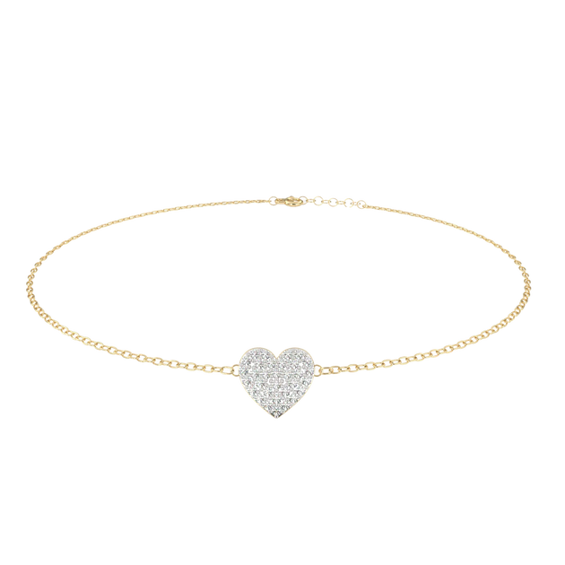 Cuore Pavé Bracelet - round brilliant diamond bracelet - front view - hand-made in Byron Bay Hinterland, Australia by Lucano Fine Jewellery