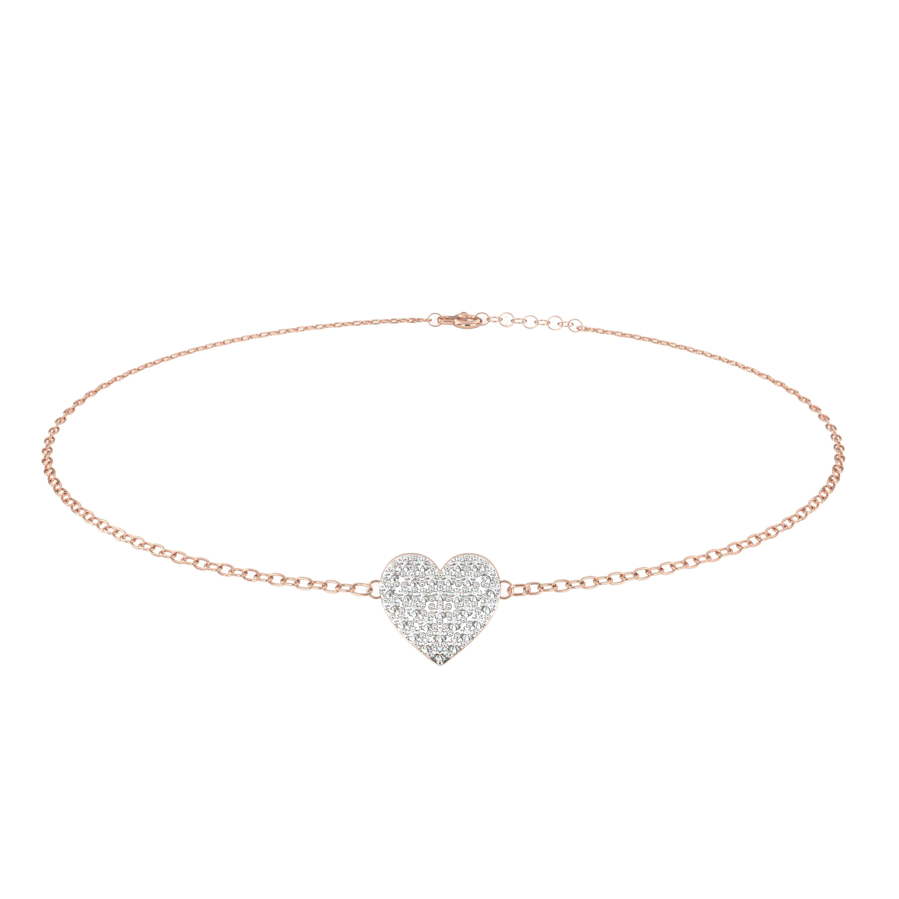 Cuore Pavé Bracelet - round brilliant diamond bracelet - detail close-up - hand-made in Byron Bay Hinterland, Australia by Lucano Fine Jewellery