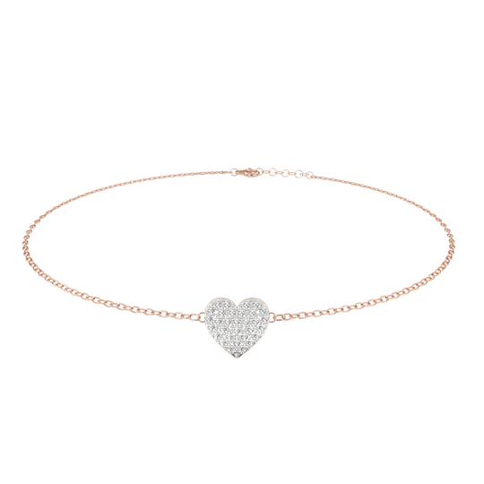 Cuore Pavé Bracelet - round brilliant diamond bracelet - detail close-up - hand-made in Byron Bay Hinterland, Australia by Lucano Fine Jewellery