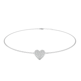 Cuore Pavé Bracelet - round brilliant diamond bracelet - top view - hand-made in Byron Bay Hinterland, Australia by Lucano Fine Jewellery