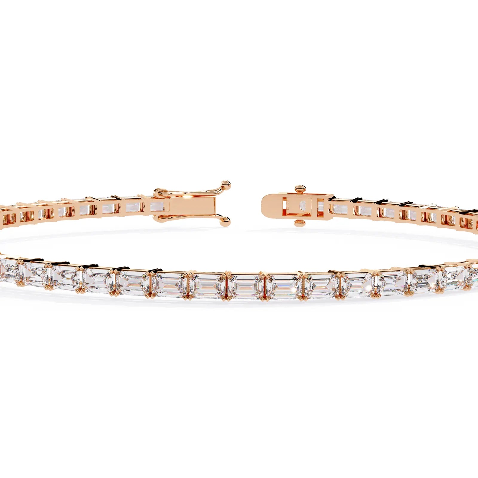 Smeralda Emerald Tennis Bracelet - round brilliant diamond bracelet - in 18ct white gold - hand-made in Byron Bay Hinterland, Australia by Lucano Fine Jewellery