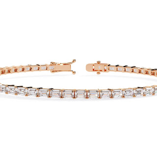 Smeralda Emerald Tennis Bracelet - round brilliant diamond bracelet - in 18ct white gold - hand-made in Byron Bay Hinterland, Australia by Lucano Fine Jewellery