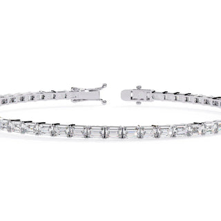 Smeralda Emerald Tennis Bracelet - round brilliant diamond bracelet - in 9ct rose gold - hand-made in Byron Bay Hinterland, Australia by Lucano Fine Jewellery
