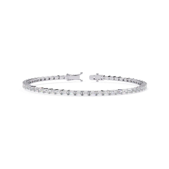 Smeralda Emerald Tennis Bracelet - round brilliant diamond bracelet - front view - hand-made in Byron Bay Hinterland, Australia by Lucano Fine Jewellery